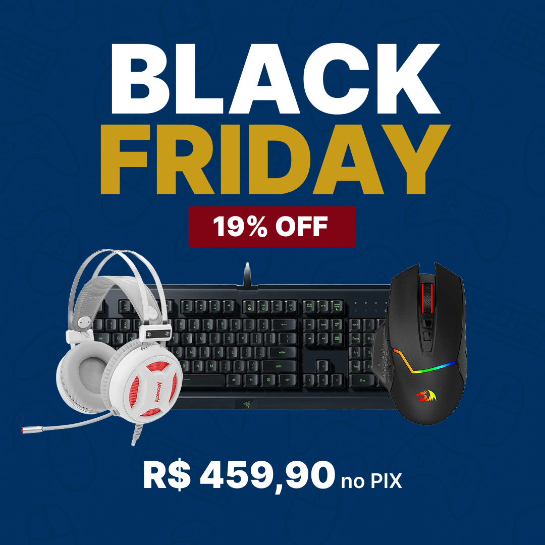 Kit Headset Gamer Redragon Minos + Teclado Gamer Razer + Mouse Gamer Redragon Mirage por 459,90